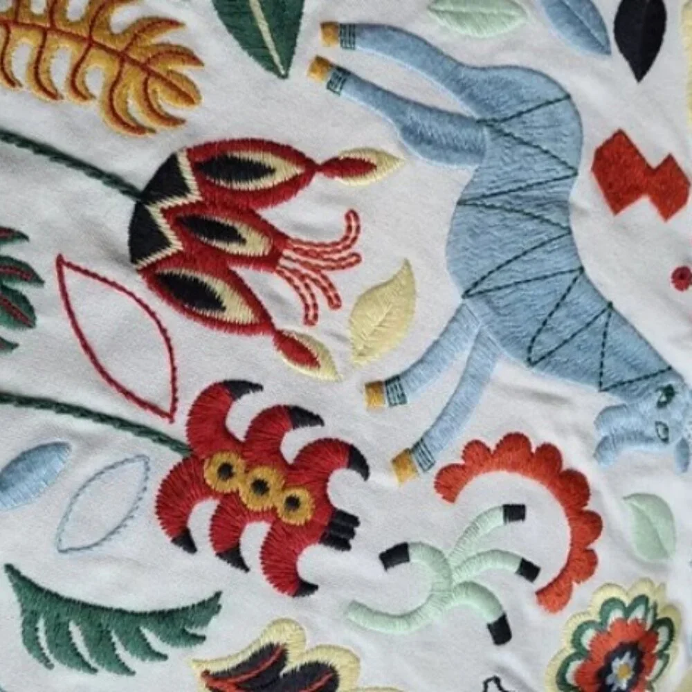 IKEA Rodarv Embroidered Decorative Throw Pillow Cover 16x26